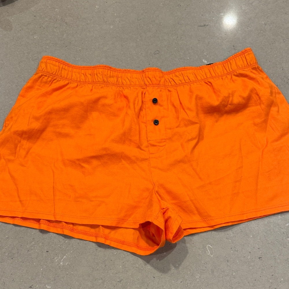 PINK Victoria's Secret Orange and Pink Boxer Shorts Bundle size Medium and Large - Picture 7 of 12
